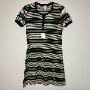 70s Red Eye Mod GoGo Tee Shirt Dress M Concert Free People Anthropologie Vintage